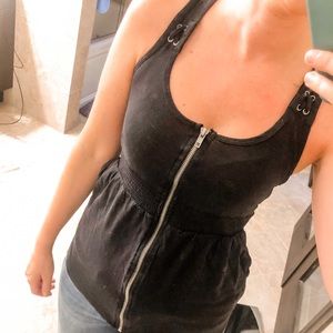 Guess racerback zipper tank